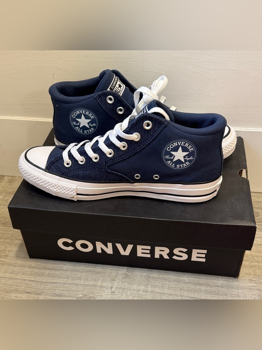 Converse Chuck Taylor All Star Malden Street Mid-Top Sneakers in navy blue, feat